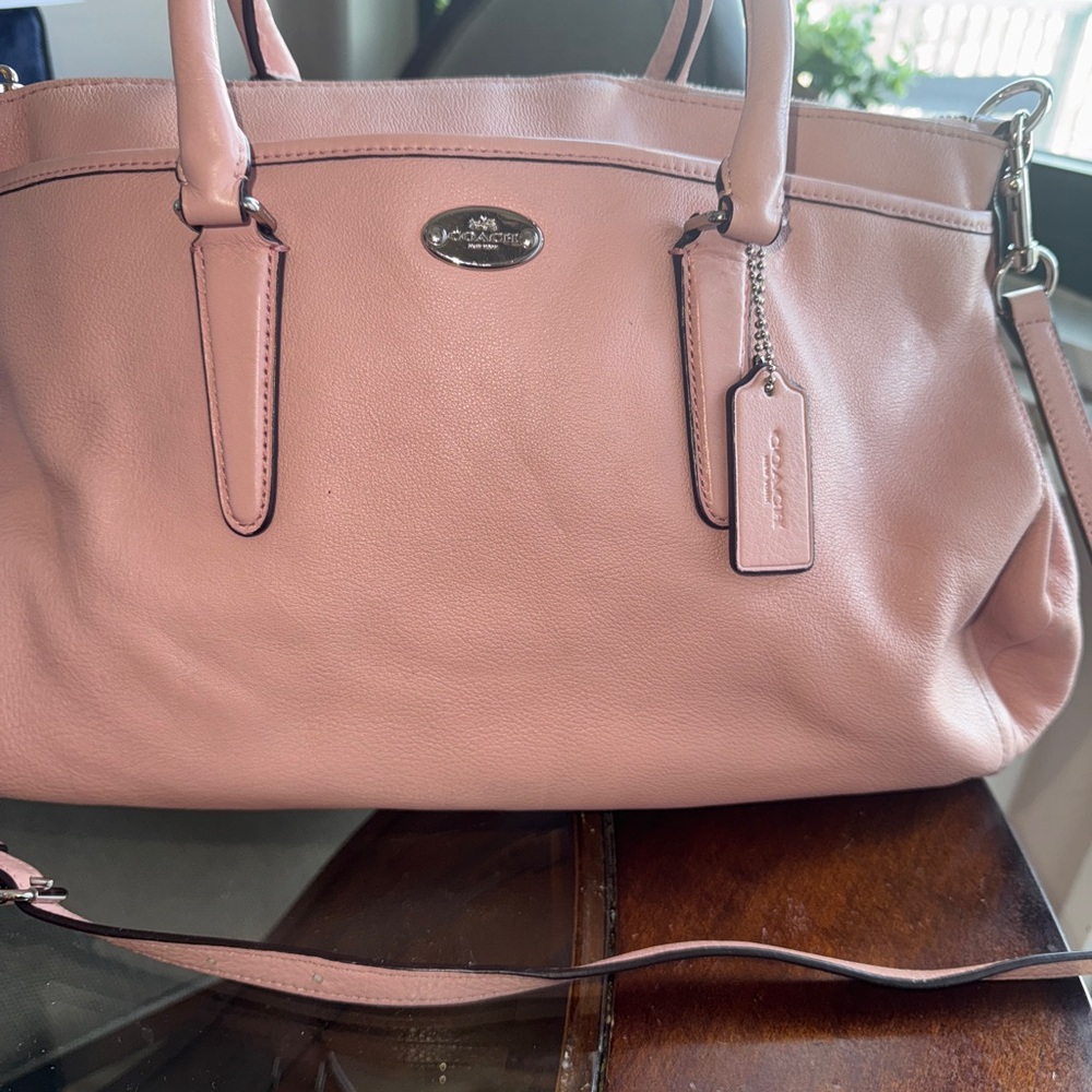 Coach Light Pink Morgan Leather Satchel